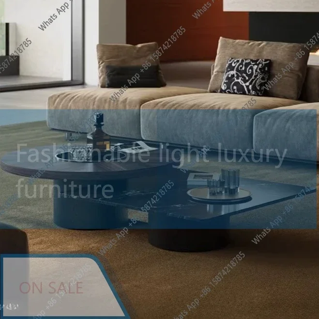 k-Mn Guanyan Tea Ji Italian Minimalist Marble Square Combination Living Room Small Apartment Medium And Ancient Style New Model