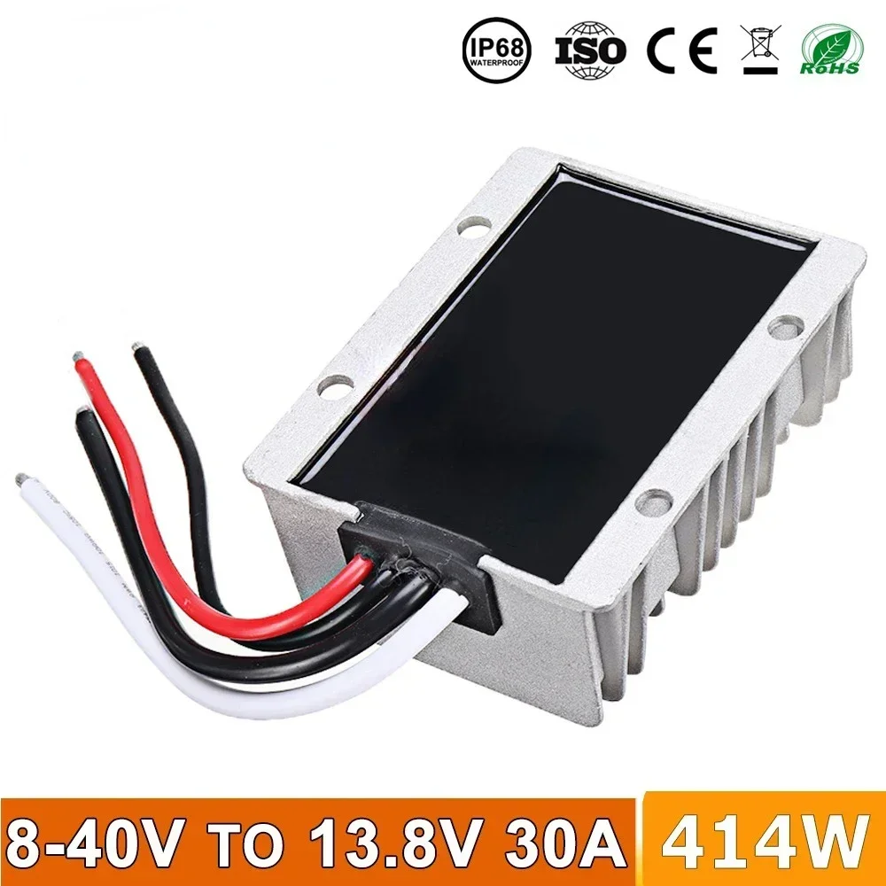 

8-40V to 13.8V 20A 25A 30A Boost Buck DC DC Converter 12V to 13.8V Step Down Up Car Voltage Regulator Stabilizer Module CE RoHS