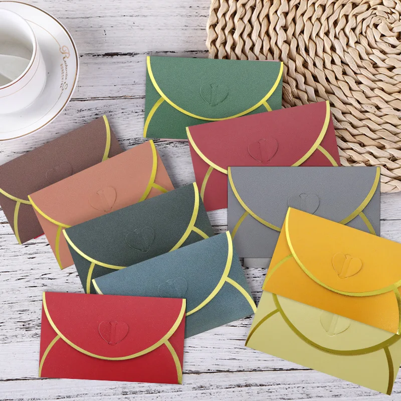 Customized Pearlescent Paper Envelope Custom Printing Membership Card Holder Stamping Invitation Business Hi