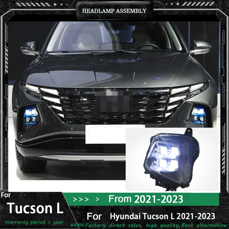 

For Hyundai Tucson MK4 NX4 2021 2022 2023 2024 LED Front Headlight Assembly Running Fog Lamp Light Clear Lens Car Accessories