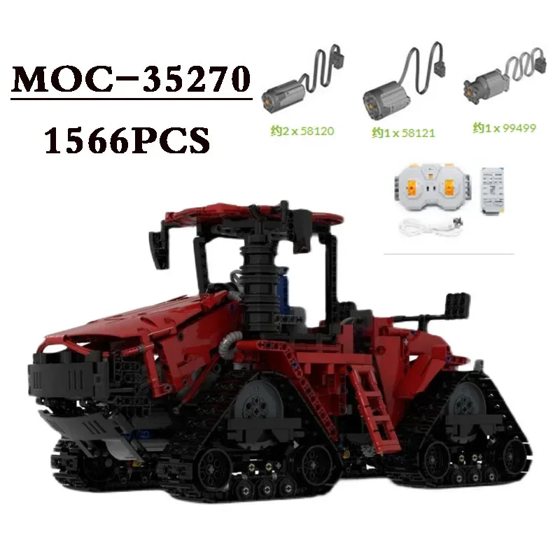 Classic MOC-35270 Case IH Quad Track 600 - RC Farm Machinery Vehicle Kit 1566PCS Building Blocks Toy Birthday Christmas  DIYGift