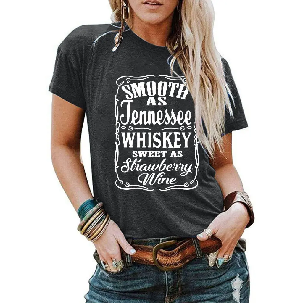 

Women's round Neck Short Sleeve T-shirt Letter Print Loose Top Spring Summer Fashion European American Style