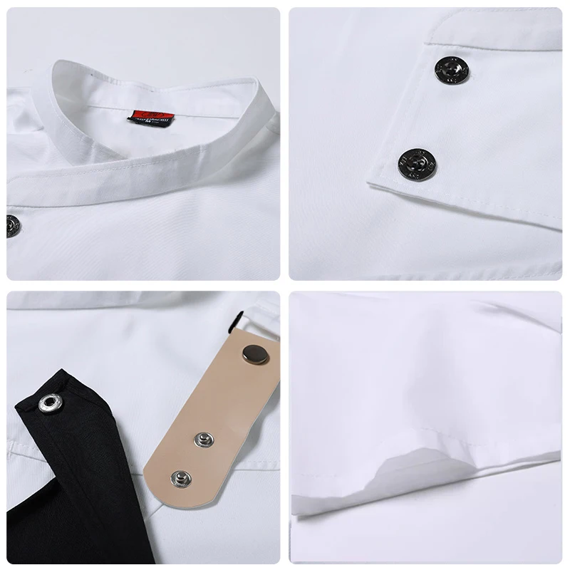 Uniforme de chef avec un tablier, salopette de service alimentaire 2 pièces, uniforme de serveur de café de boulangerie, combinaison de travail de serveur de magasin de thé à bulles de restaurant