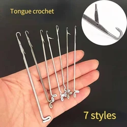 14pcs/set Crochet Threader Beading Needles Home DIY Knitting Tools Crochet Hook with Tongue Hair Weave Crochet