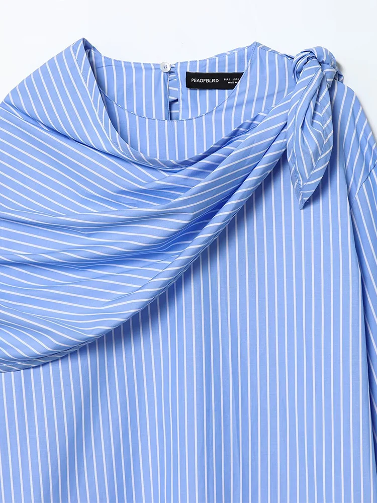 Estilo europeu e americano outono nova tendência da moda feminina casual wear design sentido listrado camisa cachecol multiuso