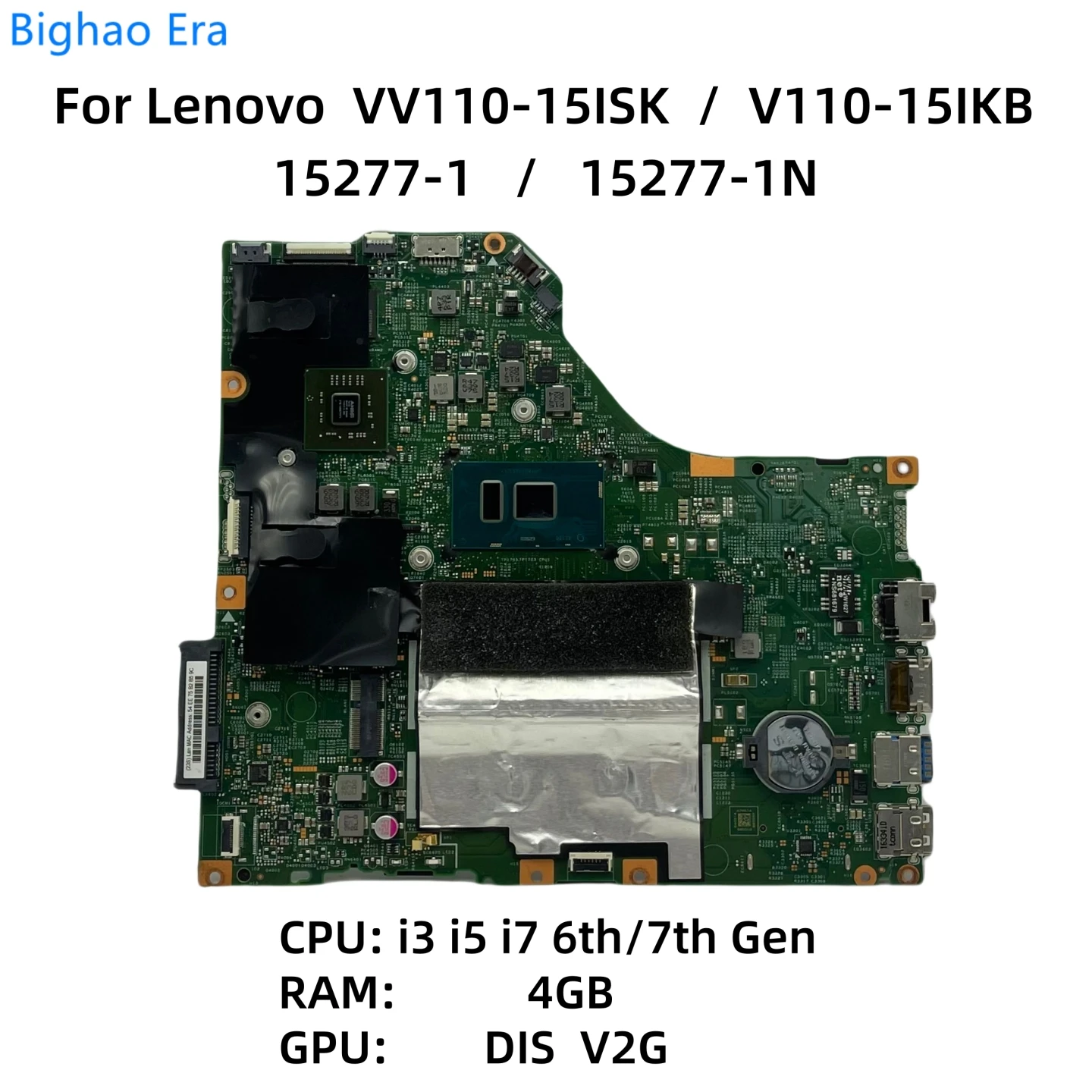 For Lenovo V110-15ISK V110-15IKB Laptop Motherboard With 3855U i3 i5 i7 CPU 4GB-RAM 2GB-GPU LV115SK 15277-1 15277-1N 5B20L78369