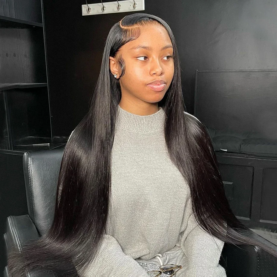 

250 Density40 Inch 13x4 13x6 Hd Bone Straight Transparent Lace Frontal Wig Pre Plucked 5x5 Glueless Wig Brazilian Human Hair