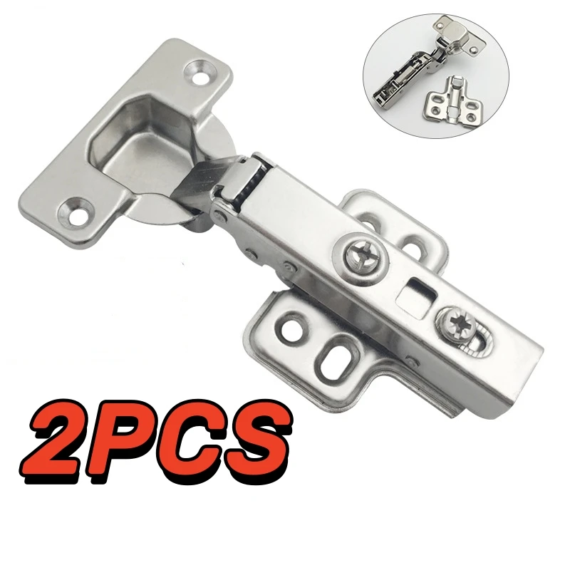 2PCS Two Stage Force Hinge Cabinet Wardrobe Door Release Damping Hardware Accessories Hinge Buffer Hinge