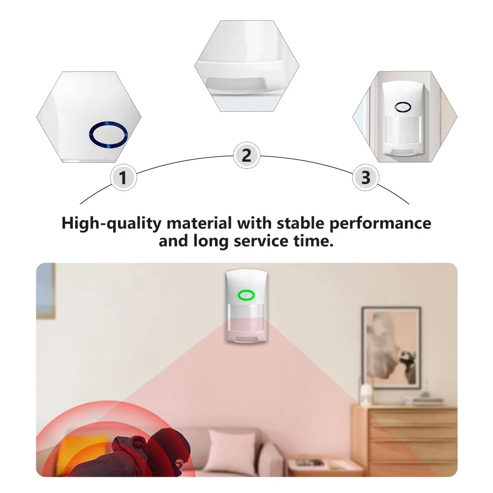 1Pcs Durable Infrared Alarm Buzzer Intelligent Personal Security Compact Lightweight Easy Use Adjustable Sensitivity