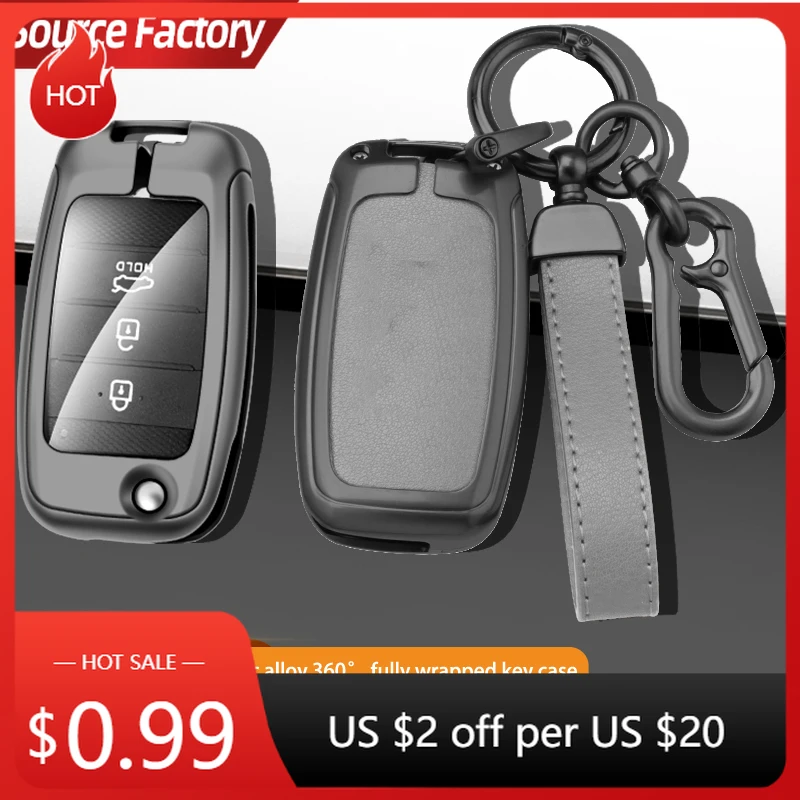 

Car Stickers Zinc Alloy Leather Car Key Case Cover For Kia Rio Soul Sportage Ceed Sorento Cerato K2 K3 K4 K5 Auto Keychain