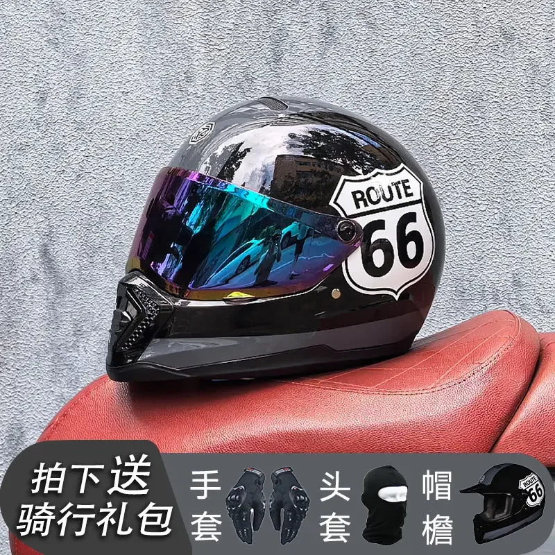 Casco completo de motocicleta ORZ Retro certificación DOT casco de motocicleta de crucero lentes de colores casco profesional todoterreno Crash