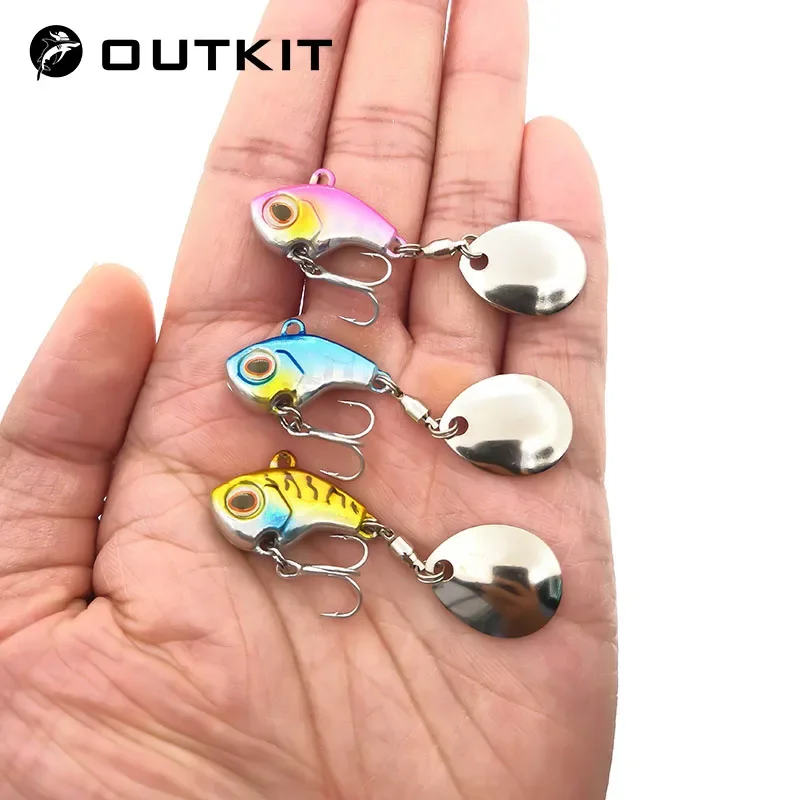 OUTKIT New Arrival Metal Mini VIB With Spoon Fishing Lure 5-20g Winter Ice Lures Fishing Tackle Crankbait Vibration Spinner