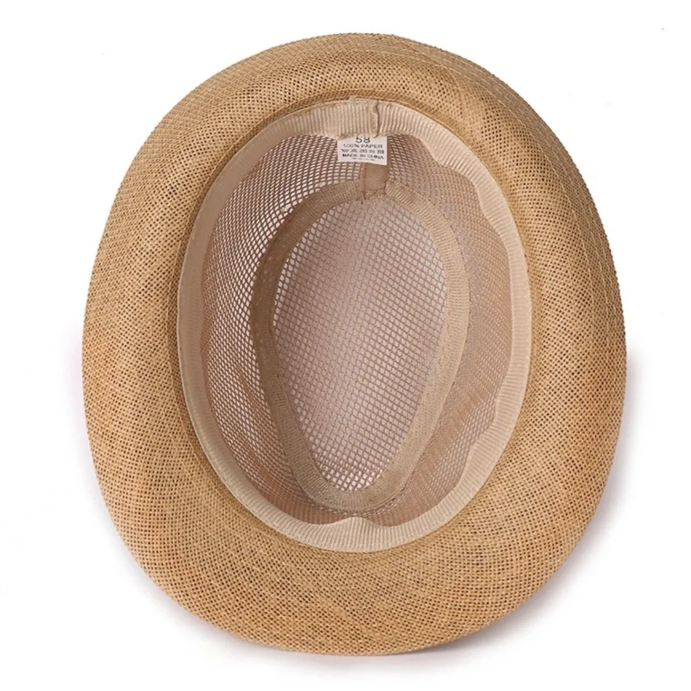

Breathable Mesh Top Hat Solid Color Lightweight Hollow Sun Hat Rolled Brim Sun Protection Beach Jazz Cap Outdoor Activities