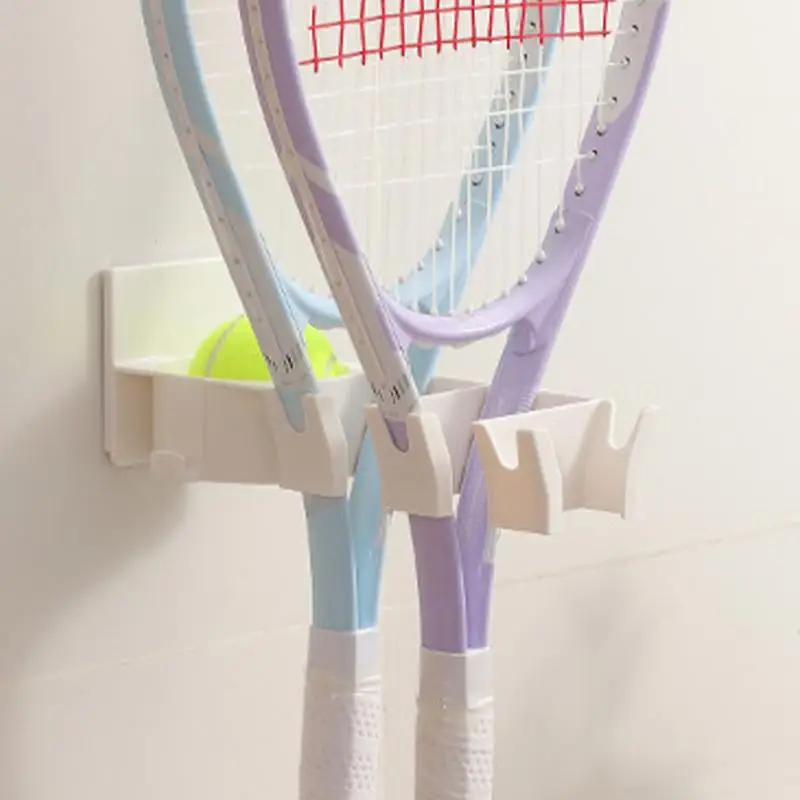 Tennis Racket Holder Wall Mounted Badminton Racket Organizer Rack Multifunctional Home Storage Organization Racket Display