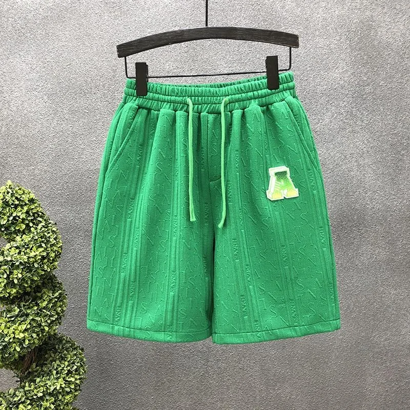 2023 Spring Men\'s Shorts Korean Fashion Green Shorts Harajuku High Street Men\'s Clothing Men\'s Casual Shorts At Home New