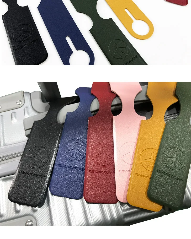 Männer Frauen Gelb PU Leder Gepäck Tag Tragbare Koffer Kennung Label Gepäck Boarding Tasche Tag Halter Reise Zubehör – Detail 8