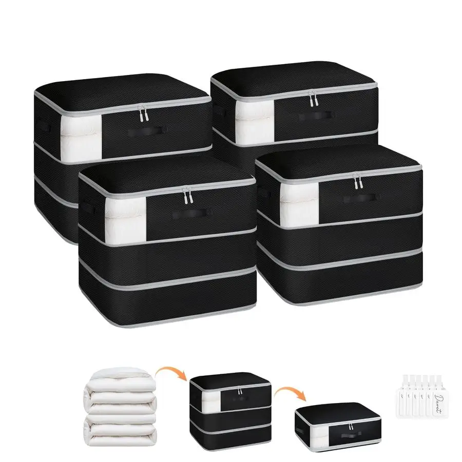 

Pack Compression Storage Bags 110L Large Capacity Comforter Storage Bag, 3Layer Washable Ultra Space Saving Self Compression Org