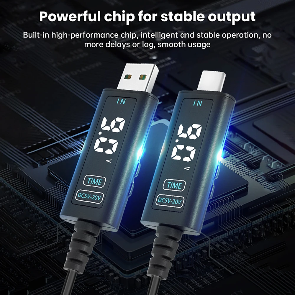 Convertitore Boost per Router DC 5V 12V 20V Step-up con Ricarica Rapida USB Type-C PD e Cavo di Alimentazione con Porta Trigger 5.5*2.5mm