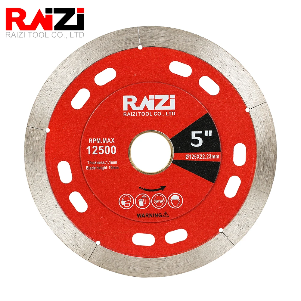 Disco da taglio diamantato Raizi per piastrelle ceramica porcellana sinterizzata 115/125mm lama per sega a secco disco da taglio a secco strumento per piastrelle