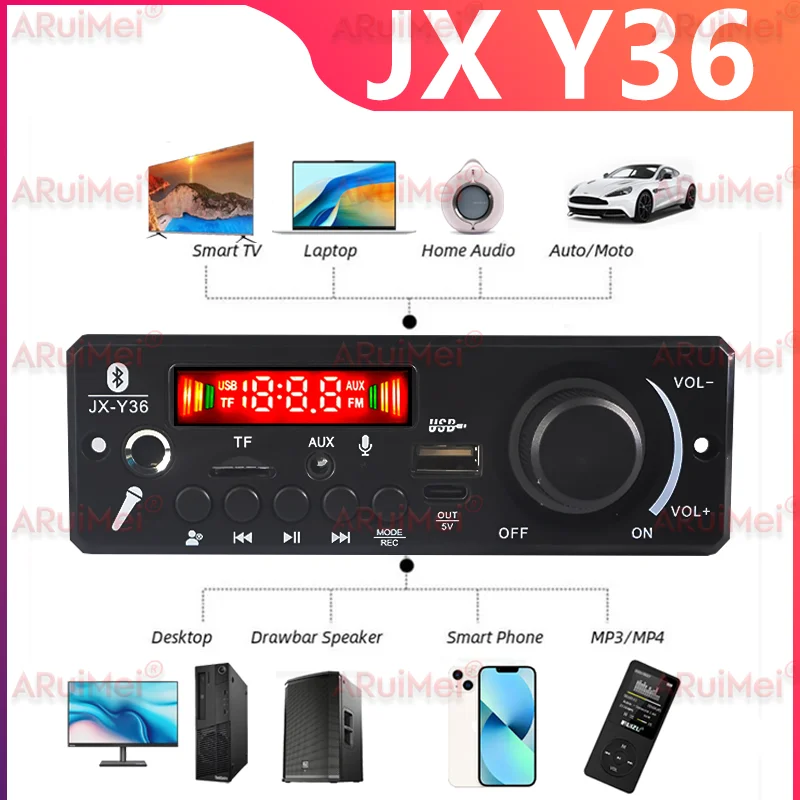 2x100 واط مكبر للصوت بلوتوث 5.0 MP3 فك مجلس ، نظام ستيريو الصوت للسيارة مع راديو FM TF/USB تسجيل يدوي دعوة تيار مستمر 8-24 فولت