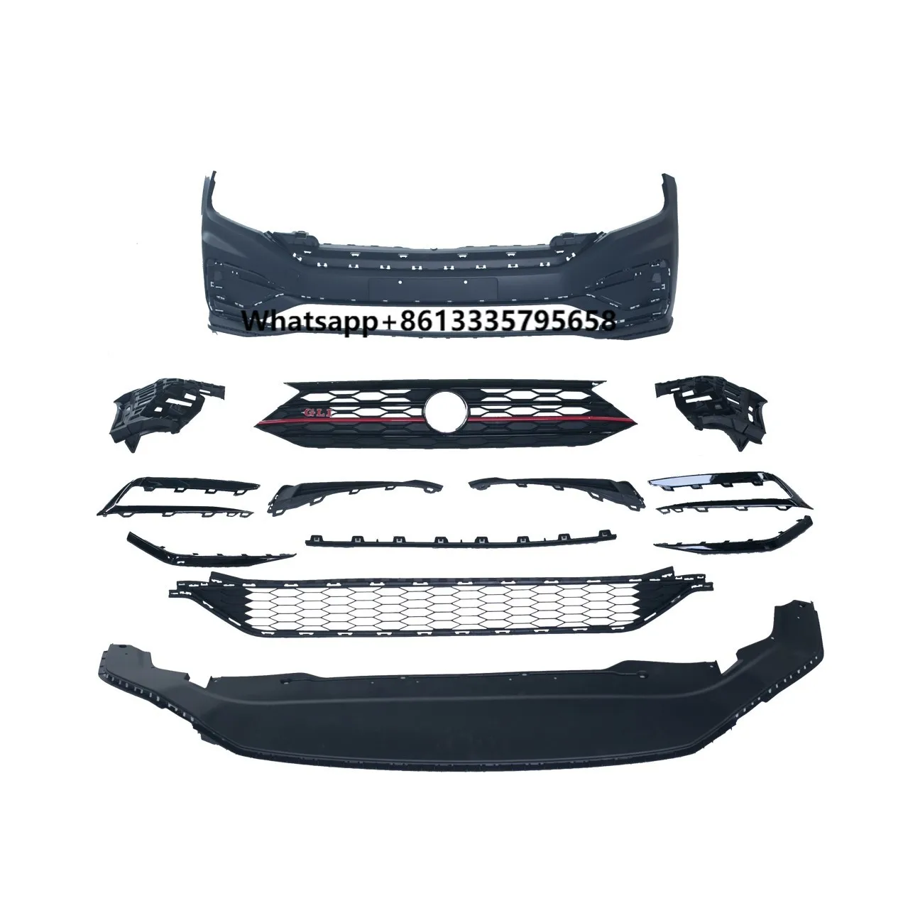 

Modify Car Front Bumpers for Jetta Facelift GLI Kits 2019- with Grille Fog Lamp Hole Side Skirts