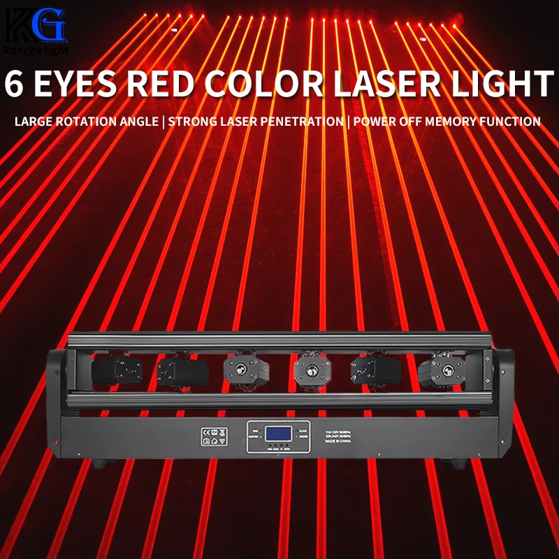 High Power 6 Eyes Moving Head Laser Light DMX Full Color Laser Light Night Club Laser Projector Stage 6 Eye Laser Lights for Bar