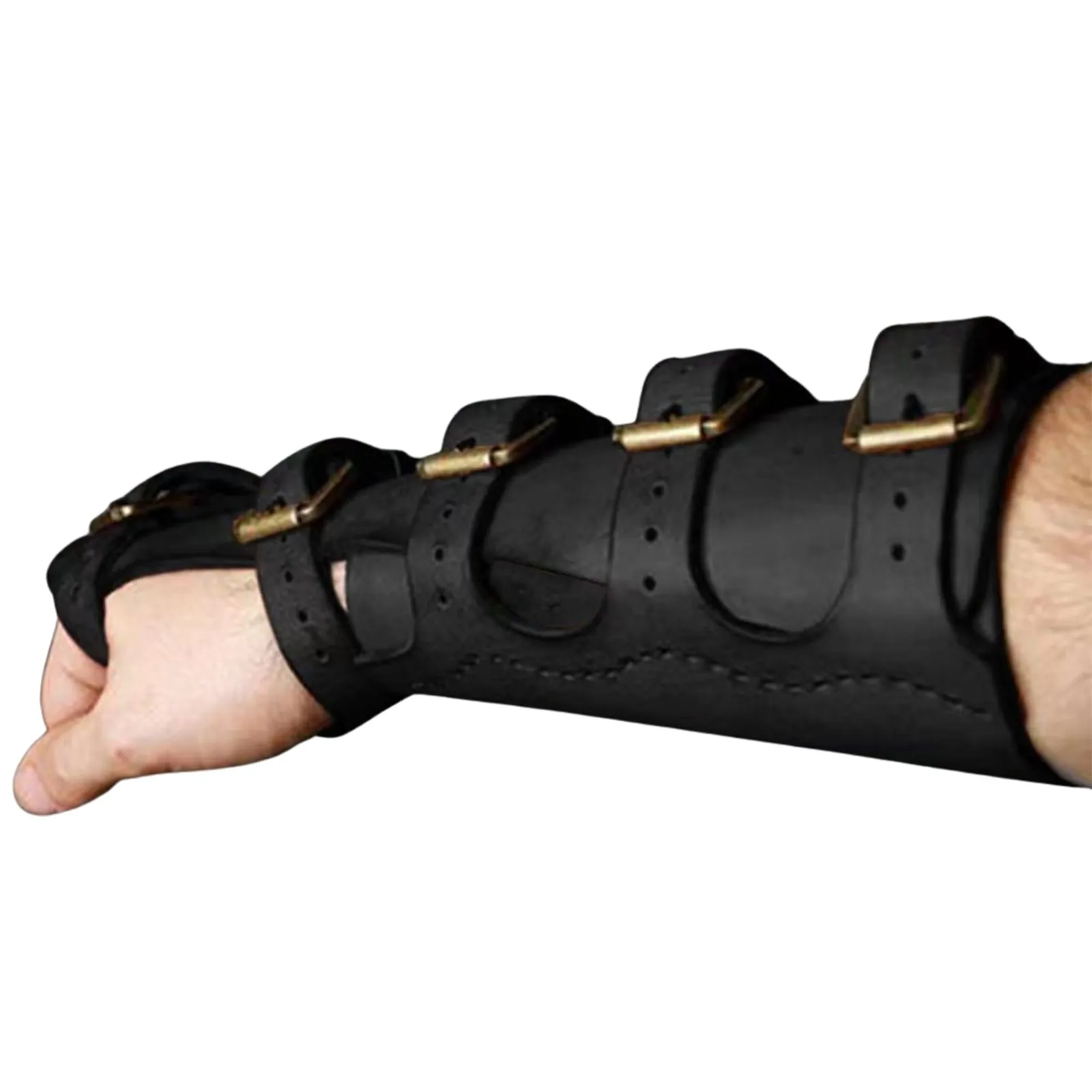 Medieval Viking Wristband Gauntlet Vambrace Arm Cuff Armor Steampunk Gothic Leather Glove LARP Men Knight Costume Buckled Bracer