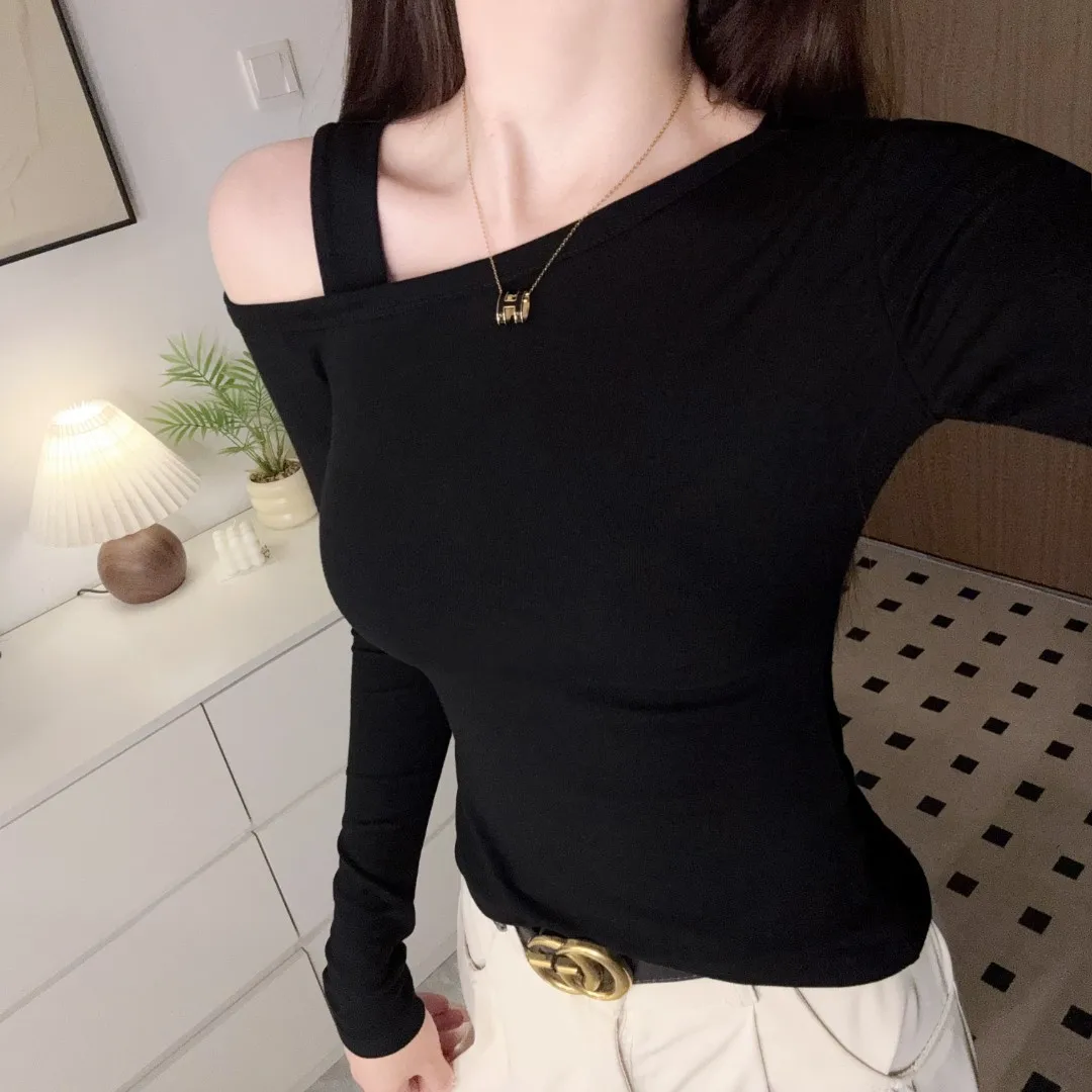 

Women’s Off-Shoulder Long-Sleeved T-Shirt Flattering Slimming Soft Breathable