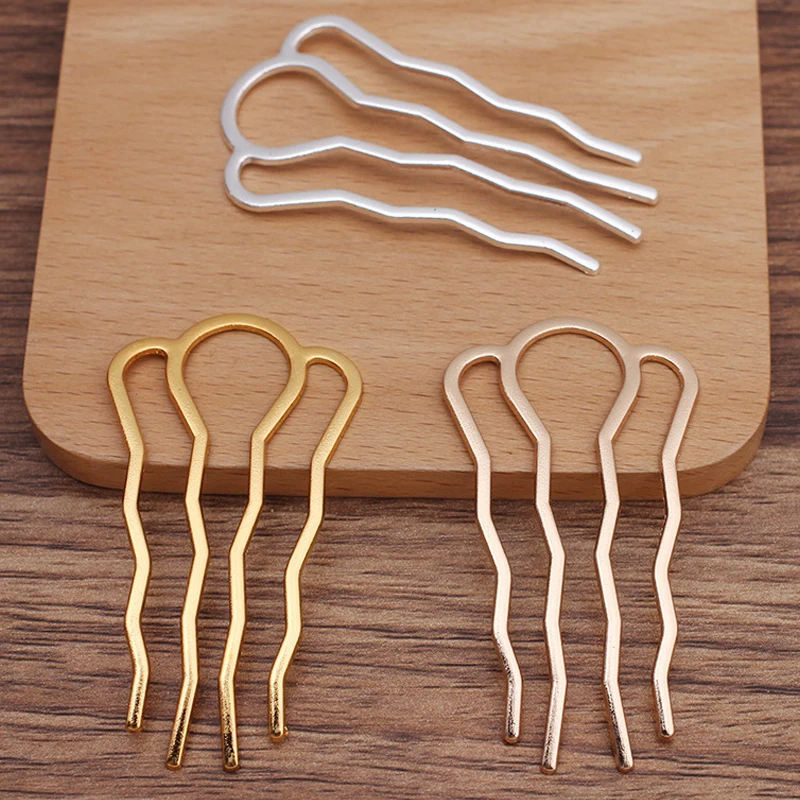 5pcs DIY Alloy Hair Comb Hairpin Hair Sticks Pins Base Bridal Headwear for Women Wedding Hair Jewelry Making Accessories