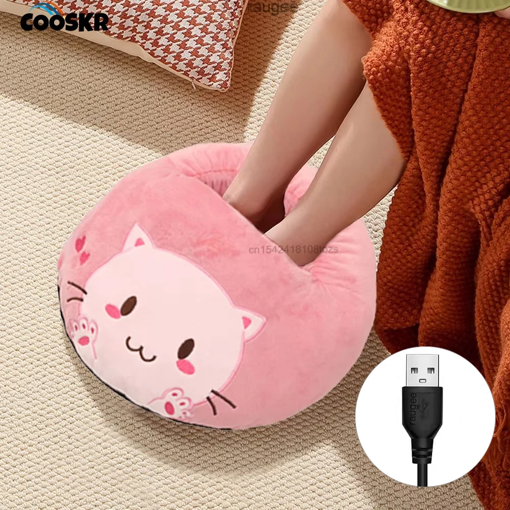 

Грелка для ног USB с быстрым нагревом, моющаяся мягкая плюшевая грелка для ног с постоянной температурой для дома, спальни, грелка для ног