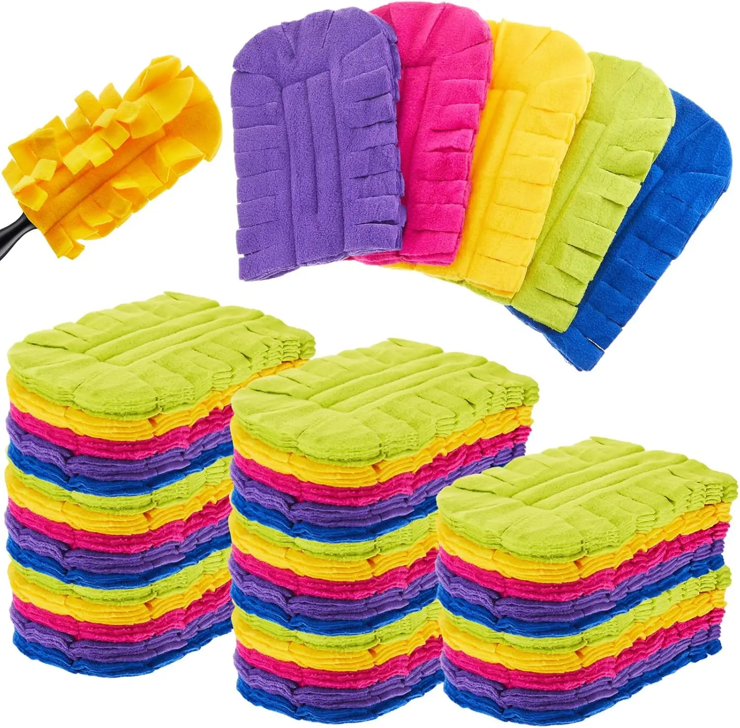 

50 Pcs Reusable Fleece Duster Refills, Washable Cleaning Pads for Home, Car, Furniture, Fans - Dark Color