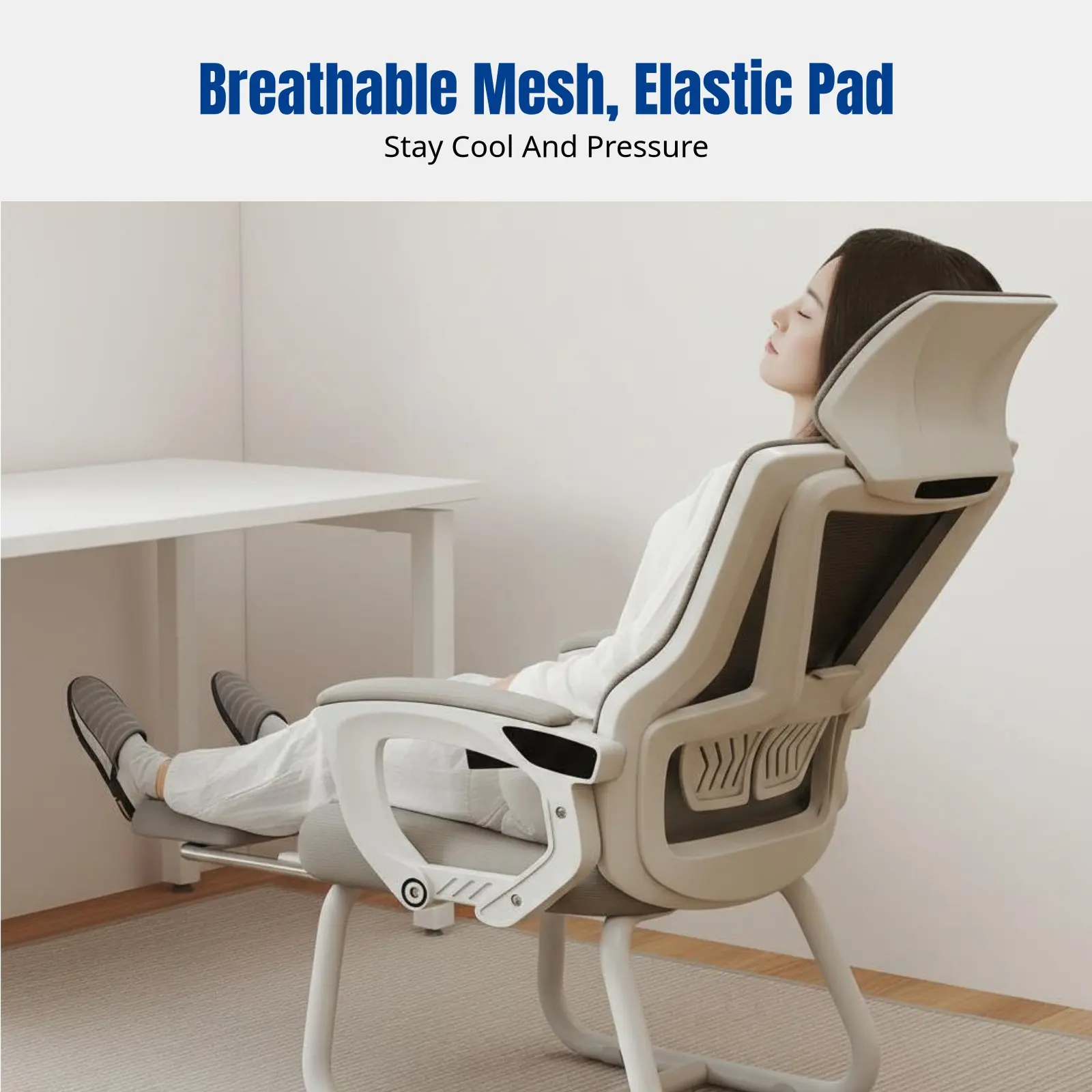 

Компьютерное кресло, эргономичное офисное кресло с откидной спинкой, сетчатое сиденье с регулируемым подголовником, для дома и учебы, арочная рама, комфортное.