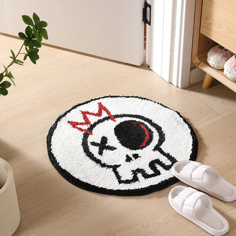 Bathroom Carpet Soft Comfortable Faux Cashmere Rug Halloween Skull Decorative Floor Mat Bedroom Mats Absorbent Bathroom Carpets