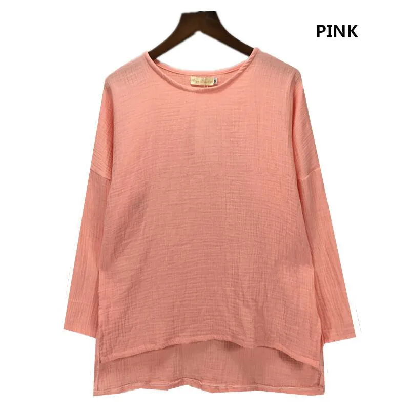 Autumn Women Vintage & Casual blouse comfortable loose casual cotton linen shirts women Spring blouse tops blusa mujer moda 2026