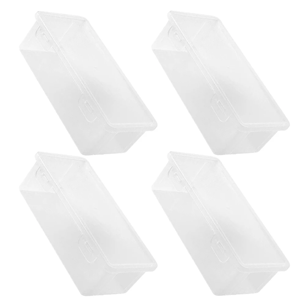 

4Pcs Clear Plastic Pencil Box Large Capacity Stackable Snap Closure Stationery Organizer Case for School Office Supplies