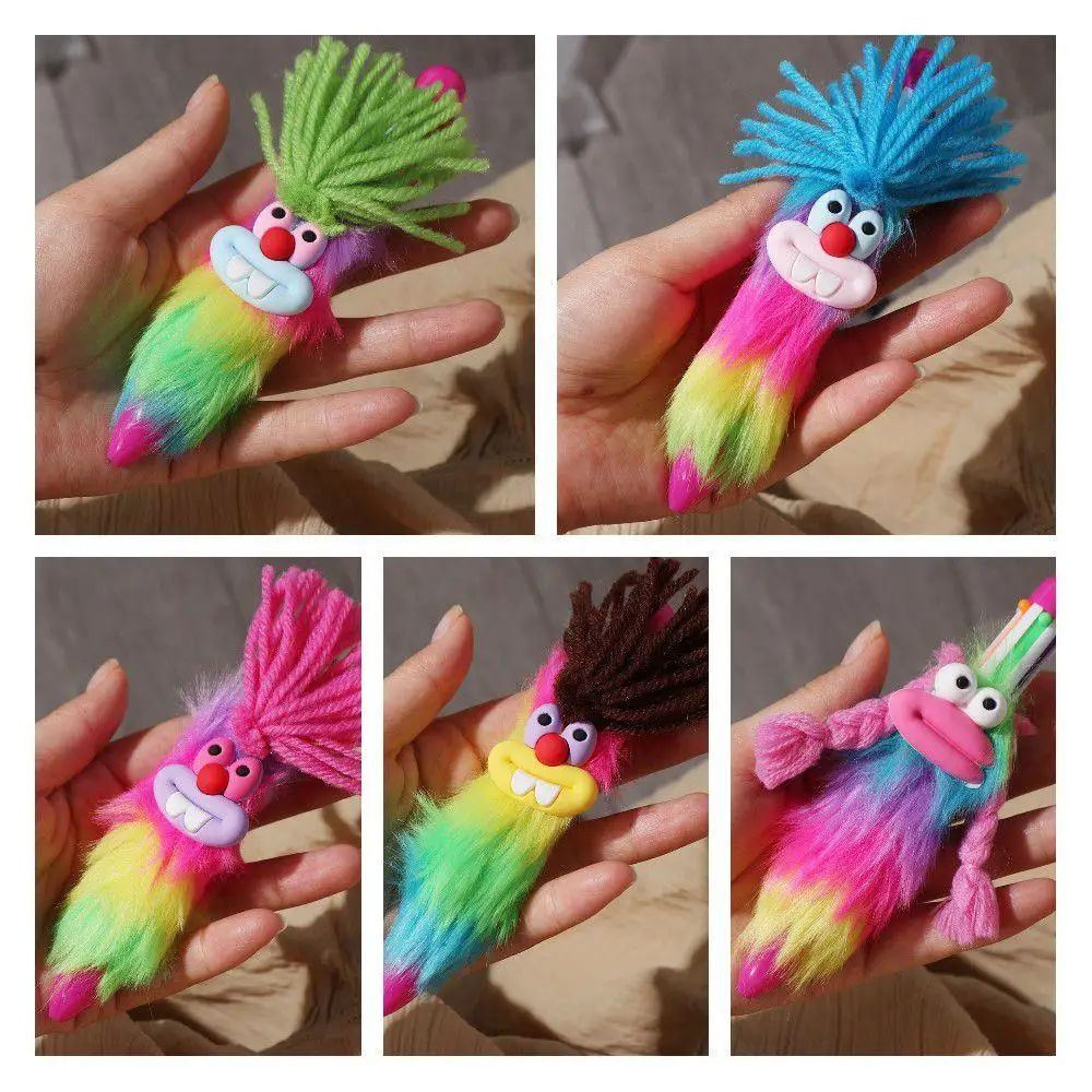

Bucktooth Rabbit Children's Plush Pen Sausage Mouth Handwriting Multi-color Ballpoint Pen Neutral Gel Pen Iridescence