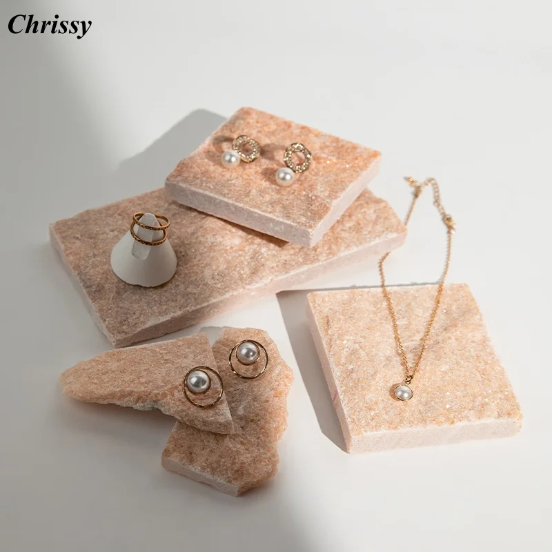 

Creative Soapstone Jewelry Display Stand, Natural Stone Holder for Earrings, Textured Photo Prop & Organizer