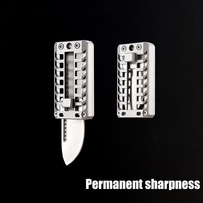 Imagem -04 - Slap-clap Push Card Knife d2 Aço Alta Dureza Afiada Deslizante Faca Mecânica Ferramenta de Descompressão Chaveiro Portátil Moeda Novo