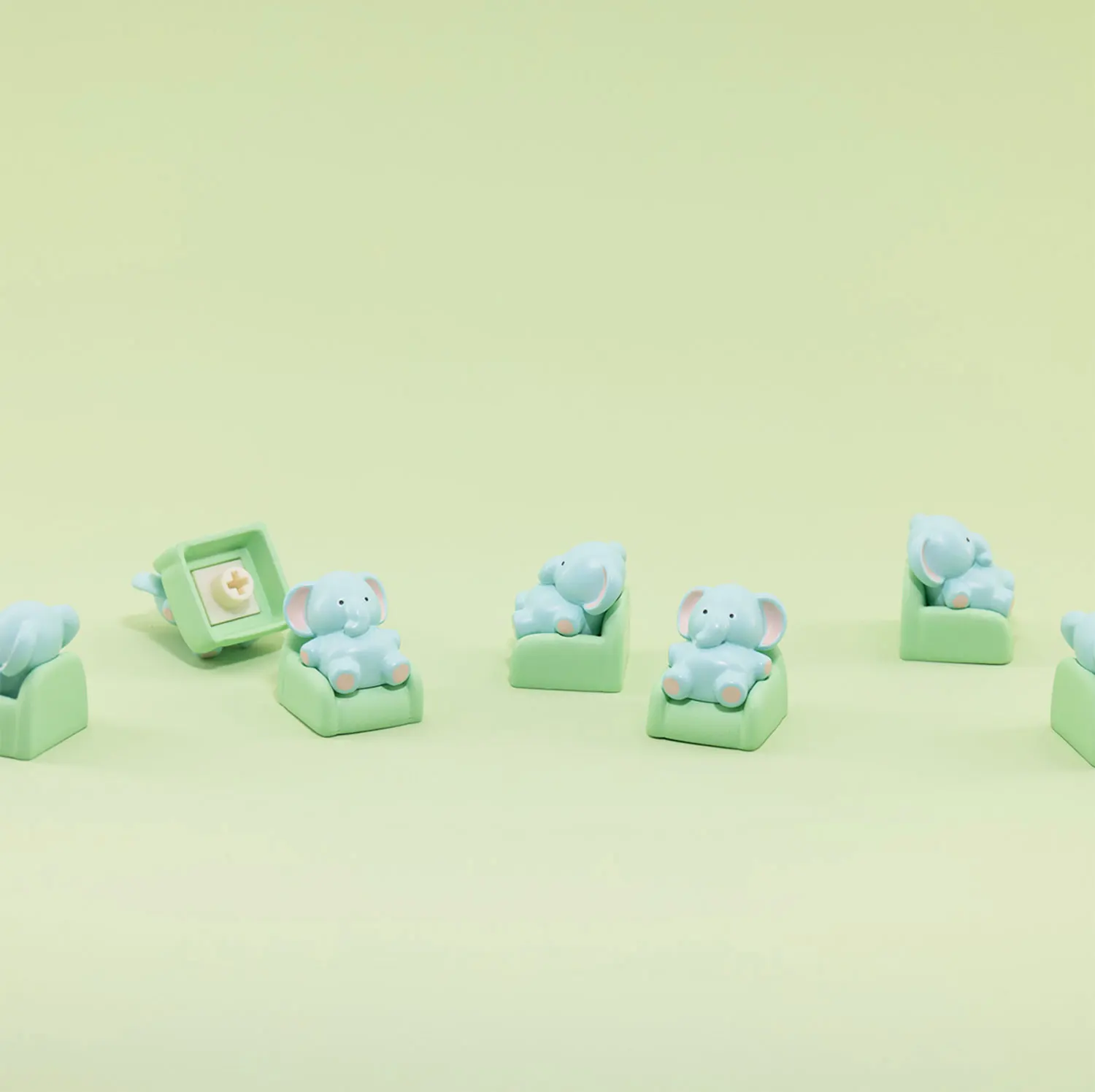 Cute Elephant Keycap 3D Artisan Keyboard Caps Customized Original Resin KeyCap for Cross Axis Mechanical Keyboard Accessories - Image 6