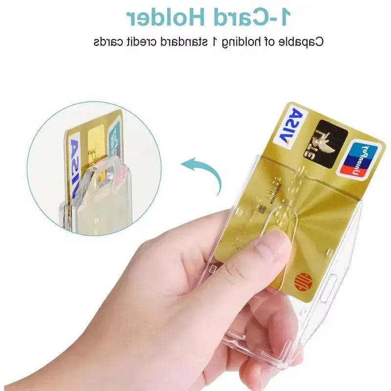 

Hanging Lanyard in Both Directions Pass Work Card Badge Holder Working Permit Case Badge ID Name Tag Card Cover Sleeve Protector