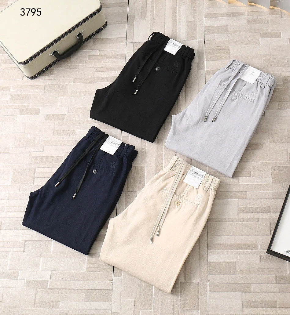 BLKA CPTG Pants Thin Cotton Men 2025 Spring Summer new Casual Embroidery comfortable fashion Big size 30-40 Pants