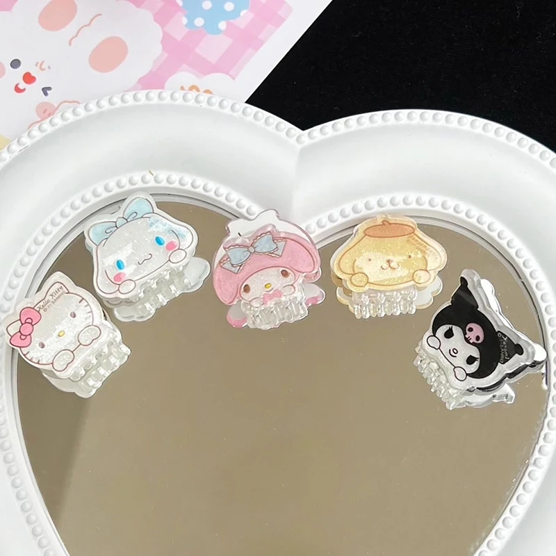 1PC Kids Xmas Birthday Gift Hello Kitty Sanrio Hair Claws For Women Kuromi Melody Grab Clip Girl Cinnamoroll Acrylic Shark Clip