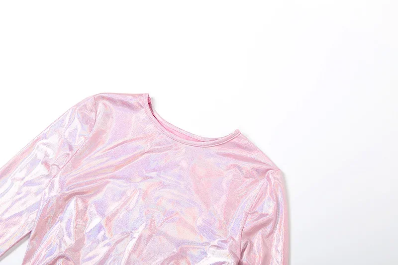 Femmes Sexy paillettes réfléchissant moulante Robe Maxi col rond manches longues mince nuit Clubwear fête d'anniversaire longue Robe Banquet tenues