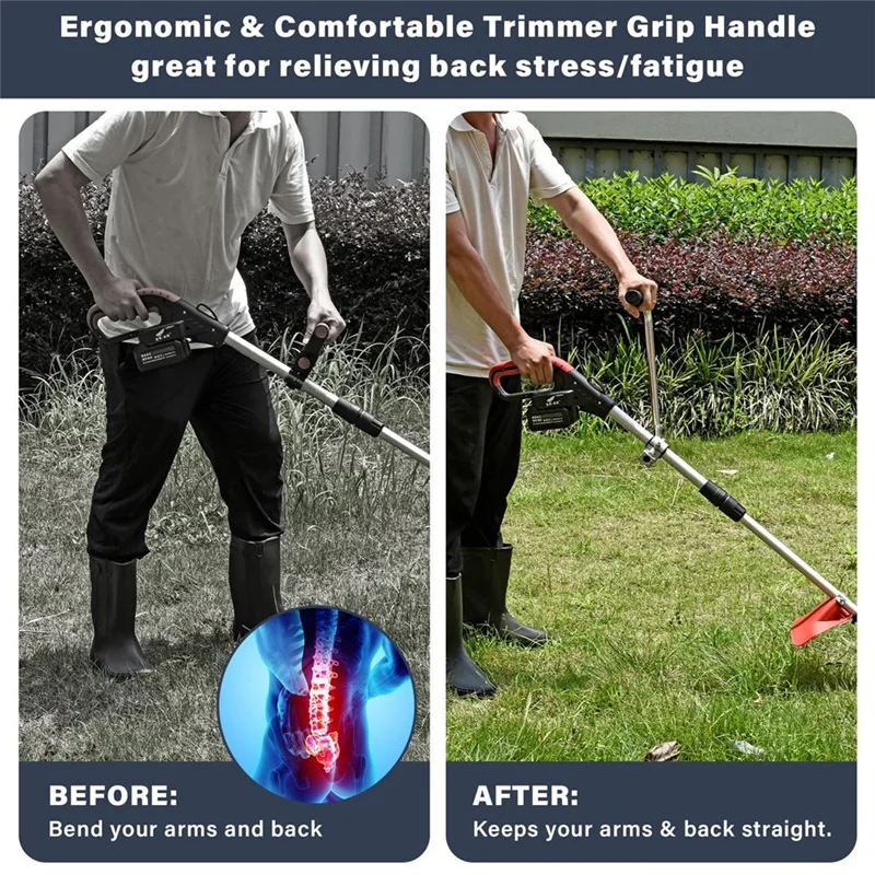 

AB33-1 Piece Cord Trimmer Handle Trimmer Handle Weed Eater Handle Clip Silver & Black Metal Lawn Trimmer Handle For Lawn Care