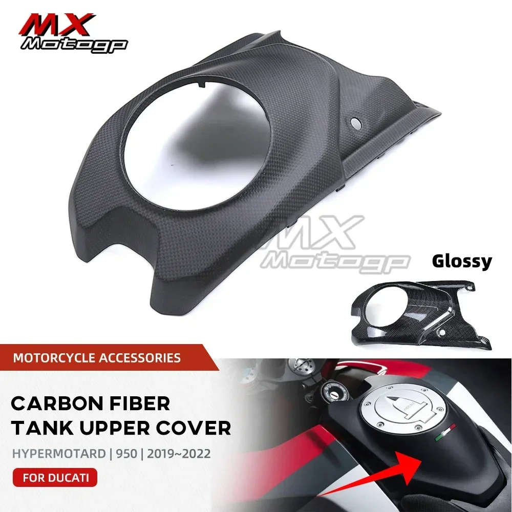 

Motorcycle Real Carbon Fiber Front Fuel Tank Cover Center Console Panel Fairing Kits For DUCATI Hypermotard 950 SP RVE 2019-2023