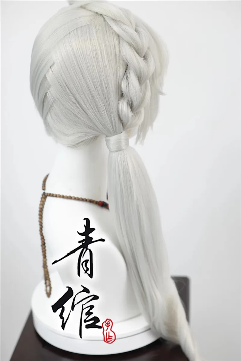 Peluca de Cosplay Judy Hopps ya diseñada, pelo largo blanco plateado para Cosplay, accesorios de disfraz de Halloween, regalo para niños