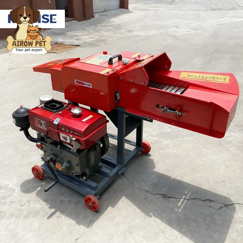 AIROW Diesel Chaff Cutter Kneading Machine for Animal Feed Grass and Corn Stalk Processing