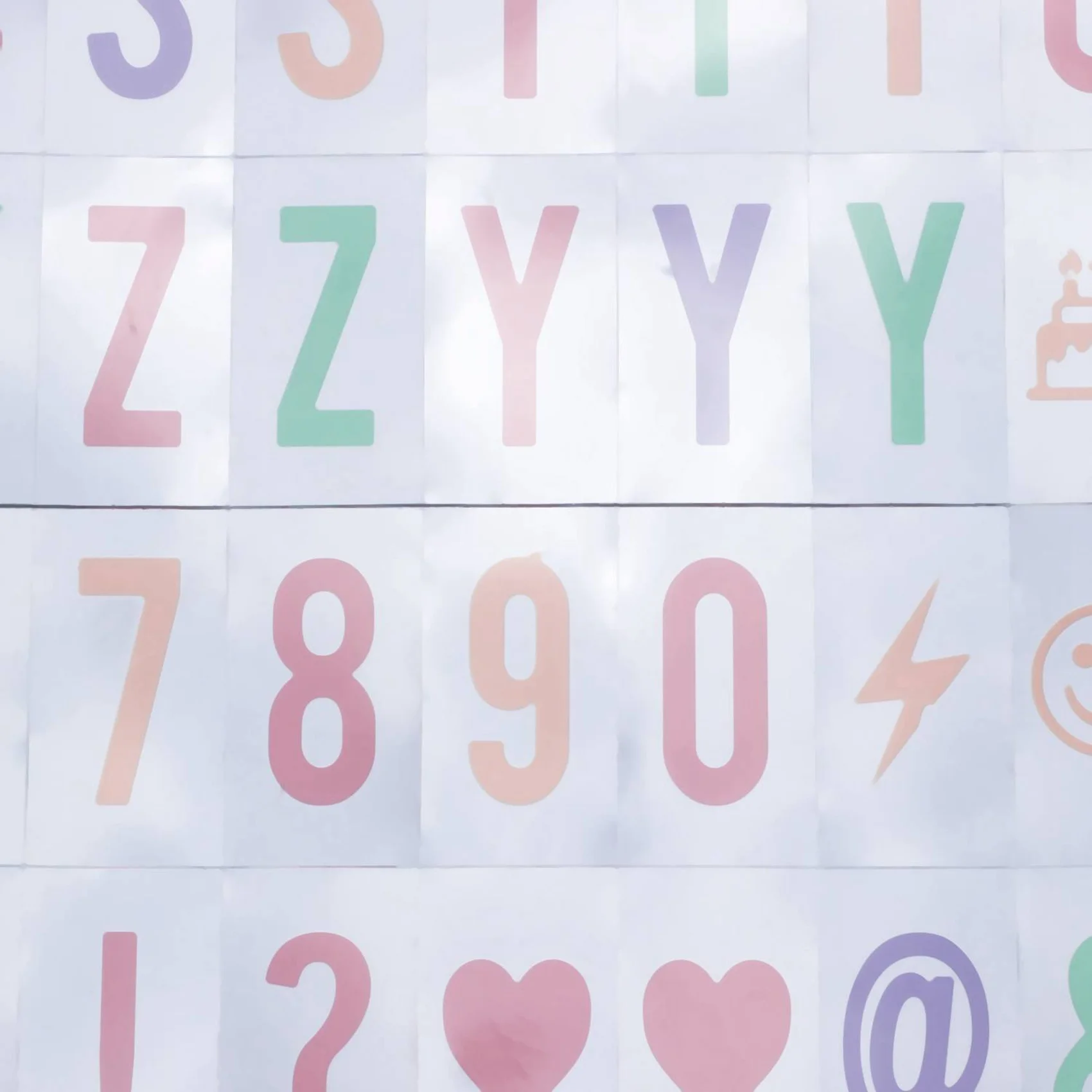 ABMI-Letter & Symbol Pack For A4 Cinematic Light Up Sign Box Cinema LED Letter Lamp (208 Multicolor Letters And Symbols),