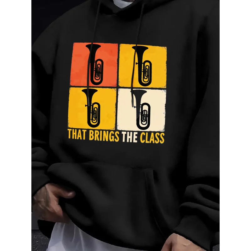 سويت شيرت رجالي بقلنسوة أسود مطبوع عليه أداة توبا يجلب الفئة عالية الجودة من القطن كاجوال ملابس الشارع الشهير للرجال #1