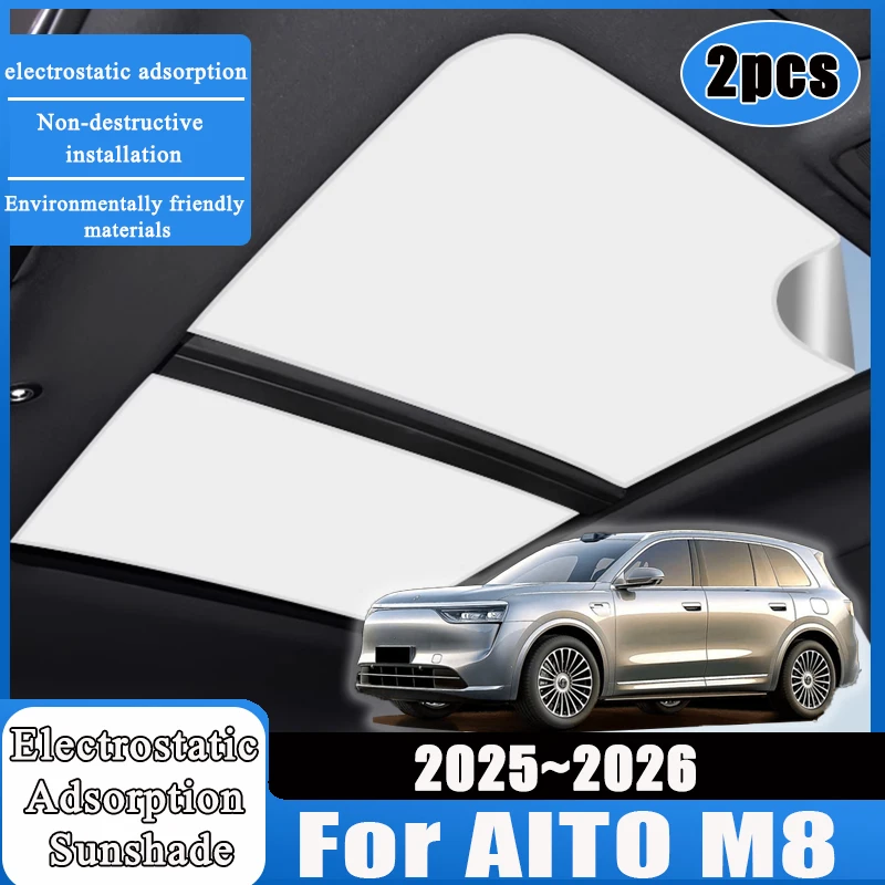 

Sunroof Sticker For AITO M8 2025 2026 Electrostatic Adsorption Sunshade Skylight Shading Covers Anti-UV Suede Car Accessories